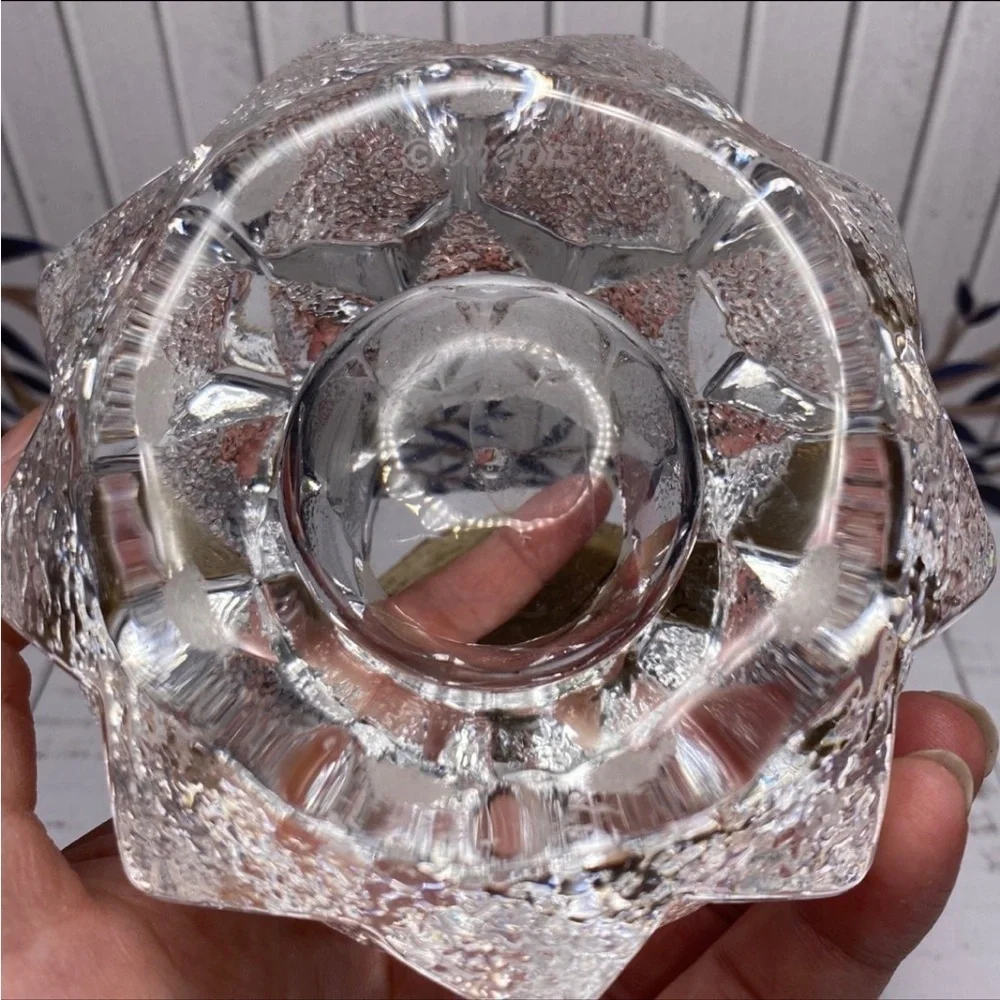 ORREFORS Sweden Crystal Nimbus Firefly Artichoke Tea Light Votive Candleholder